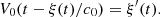 $$ {V}_0(t-\xi (t)/{c}_0)={\xi }^\mathrm{\prime}(t). $$