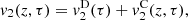 $$ {v}_2(z,\tau )={v}_2^{\mathrm{D}}(\tau )+{v}_2^{\mathrm{C}}(z,\tau ), $$