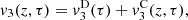 $$ {v}_3(z,\tau )={v}_3^{\mathrm{D}}(\tau )+{v}_3^{\mathrm{C}}(z,\tau ), $$