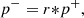 $$ {p}^{-}=r\mathrm{*}{p}^{+}, $$