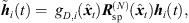 $$ {\stackrel{\tilde }{{h}}}_i(t)=\enspace {g}_{D,i}\left({\widehat{{x}}}_t\right){{R}}_{\mathrm{sp}}^{(N)}\left({\widehat{{x}}}_t\right){{h}}_i(t), $$