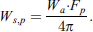 $$ {W}_{s,p}=\frac{{W}_a{\bullet F}_p}{4\pi }. $$