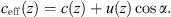$$ {c}_{\mathrm{eff}}(z)=c(z)+u(z)\mathrm{cos}{\alpha }. $$