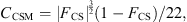 $$ {C}_{\mathrm{CSM}}=|{F}_{\mathrm{CS}}{|}^{\frac{3}{2}}(1-{F}_{\mathrm{CS}})/22, $$