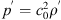 $ {p}^\mathrm{\prime}={c}_0^2{\rho }^{\prime}$