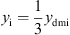 $$ {y}_{\mathrm{i}}=\frac{1}{3}{y}_{\mathrm{dmi}} $$