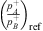 $ {\left(\frac{{p}_A^{+}}{{p}_B^{+}}\right)}_{\mathrm{ref}}$