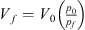 $ {V}_f={V}_0\left(\frac{{p}_0}{{p}_f}\right)$