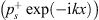 $ \left({p}_s^{+}\mathrm{exp}(-\mathrm{i}{kx})\right)$