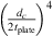 $ {\left(\frac{{d}_c}{2{t}_{\mathrm{plate}}}\right)}^4$