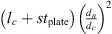 $ \left({l}_c+s{t}_{\mathrm{plate}}\right){\left(\frac{{d}_n}{{d}_c}\right)}^2$