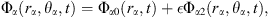 $$ {\mathrm{\Phi }}_{\alpha }\left({r}_{\alpha },{\theta }_{\alpha },t\right)={\mathrm{\Phi }}_{\alpha 0}\left({r}_{\alpha },t\right)+\epsilon {\mathrm{\Phi }}_{\alpha 2}\left({r}_{\alpha },{\theta }_{\alpha },t\right), $$