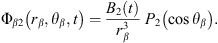 $$ {\mathrm{\Phi }}_{\beta 2}\left({r}_{\beta },{\theta }_{\beta },t\right)=\frac{{B}_2(t)}{{r}_{\beta }^3}\enspace {P}_2\left(\mathrm{cos}{\theta }_{\beta }\right). $$