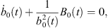 $$ {\dot{b}}_0(t)+\frac{1}{{b}_0^2(t)}{B}_0(t)=0, $$