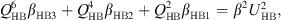 $$ {Q}_{\mathrm{HB}}^6{\beta }_{\mathrm{HB}3}+{Q}_{\mathrm{HB}}^4{\beta }_{\mathrm{HB}2}+{Q}_{\mathrm{HB}}^2{\beta }_{\mathrm{HB}1}={\beta }^2{U}_{\mathrm{HB}}^2, $$