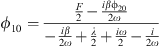 $$ {\phi }_{10}=\frac{\frac{F}{2}-\frac{i\beta {\mathrm{\phi }}_{20}}{2\omega }}{-\frac{i\beta }{2\omega }+\frac{\lambda }{2}+\frac{i\omega }{2}-\frac{i}{2\omega }} $$