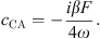 $$ {c}_{\mathrm{CA}}=-\frac{i\beta F}{4\omega }. $$