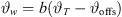 $ {\vartheta }_w=b({\vartheta }_T-{\vartheta }_{\mathrm{offs}})$