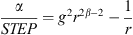 $$ \frac{\alpha }{{STEP}}={g}^2{r}^{2\beta -2}-\frac{1}{r} $$