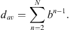 $$ {d}_{{av}}=\sum_{n=2}^N{b}^{n-1}. $$