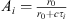 $ {A}_i=\frac{{r}_0}{{r}_0+c{\tau }_i}$