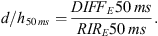 $$ d/{h}_{50\enspace {ms}}=\frac{{{DIFF}}_E50\enspace {ms}}{{{RIR}}_E50\enspace {ms}}. $$
