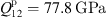 $ {Q}_{12}^{\mathrm{p}}=77.8\enspace \mathrm{GPa}$