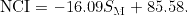 $${\rm NCI} =-16.09S_{{\textrm {M}}} +85.58.$$
