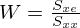 $ W = \frac {S_{xe}}{S_{xx}} $