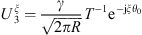 $$ {U}_3^{\xi }=\frac{\gamma }{\sqrt{2\pi R}}{T}^{-1}{\mathrm{e}}^{-\mathrm{j}\xi {\theta }_0} $$