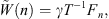 $$ \mathop{W}\limits^\tilde(n)=\gamma {T}^{-1}{F}_n, $$
