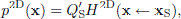 $$ \begin{aligned} p^\mathrm{2D}(\mathbf{x}) = Q^{\prime }_{\rm S}H^\mathrm{2D}(\mathbf{x} \leftarrow \mathbf{x}_{\rm S}), \end{aligned} $$