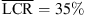 $ \overline{\mathrm{LCR}} = 35\% $