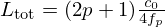 $ L_{\mathrm {tot}} = (2p+1)\frac {c_0}{4f_p} $