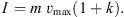 $$ \begin{aligned} I= m\;v_{\mathrm{max} } \mathopen \mathclose {\left( {1+k} \right)}. \end{aligned} $$