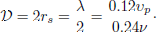 $$ \begin{aligned} \mathcal{D} =2r_{s}=\frac{\lambda }{2}=\frac{0.12\upsilon _{p}}{0.24\nu }\cdot \end{aligned} $$