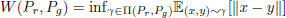 $$ \begin{aligned} W(P_{r},P_{g})=\mathrm{inf}_{\gamma \in \mathrm \Pi (P_{r},P_{g})}\mathbb{E} _{(x,y)\sim \gamma }[\Vert x-y\Vert ] \end{aligned} $$