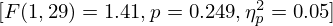 $ [F(1,29) = 1.41, p = 0.249, \eta _{p}^{2} = 0.05] $
