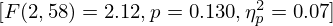 $ [F(2,58) = 2.12, p = 0.130, \eta _{p}^{2} = 0.07] $