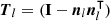$ $\boldsymbol T_l =({{\textbf{I}}}-\boldsymbol n_l\boldsymbol n_l^\intercal )$ $