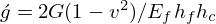 $ \acute {g} = 2G(1-v^{2})/E_{f}h_{f}h_{c} $