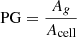 $ \displaystyle \mathrm{PG}=\frac{A_{g} }{A_{\mathrm{cell}} } $