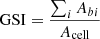 $ \mathrm{GSI}=\frac{\sum_i {A_{bi} } }{A_{\mathrm{cell}} } $
