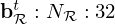 $ {{\mathbf {b}}}^t_{\cal {{R}}}: N_{\cal {{R}}}: 32 $