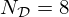 $ N_{\cal {{D}}}=8 $