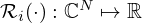 $ {\cal {{R}}}_i(\cdot ): {\mathbb {C}}^N \mapsto {\mathbb {R}} $