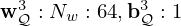 $ {{\mathbf {w}}}^{3}_{{\cal {{Q}}}}:N_w: 64, {{\mathbf {b}}}_{\cal {{Q}}}^{3}: 1 $