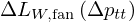 $$ {\mathrm {\Delta }} L_{W,{\mathrm {fan}}}\left ({\mathrm {\Delta }} p_{tt}\right ) $$