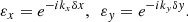 $$ \begin{aligned} {\varepsilon }_{{x}}=e^{-ik_{x}\delta x},~~ {\varepsilon }_{{y}}=e^{-ik_{y}\delta y}. \end{aligned} $$