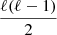 Mathematical equation: $ \frac{\ell(\ell-1)}{2} $